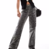 New Look wide leg jeans in leopard print