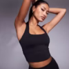 4505 halter neck performance vest with inner bra in black