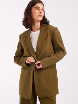ASOS DESIGN relaxed blazer in khaki