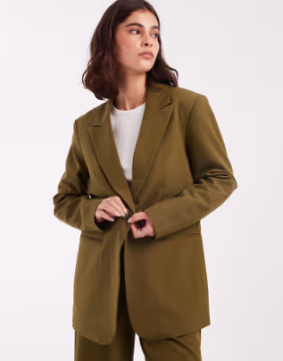 ASOS DESIGN relaxed blazer in khaki