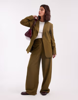 ASOS DESIGN relaxed blazer in khaki