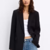 Pull&Bear basic blazer in black