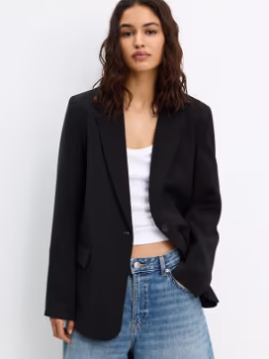 Pull&Bear basic blazer in black