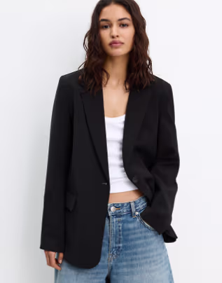 Pull&Bear basic blazer in black