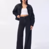 Pull&Bear high waist wide leg jeans in black