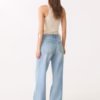 Stradivarius Petite d92 straight wide-leg jeans in light blue