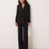 Mango cross button blazer & trouser co-ord in black - BLACK